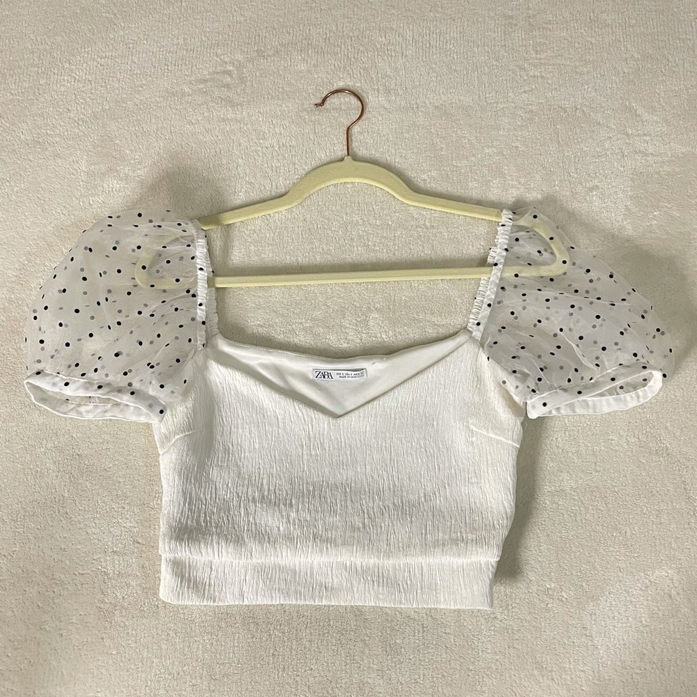 Zara Puff Sleeve Crop Top